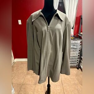 Avenue Women’s Stretch Zip Front Blazer Jacket Gray Size 22/24 Career Work
